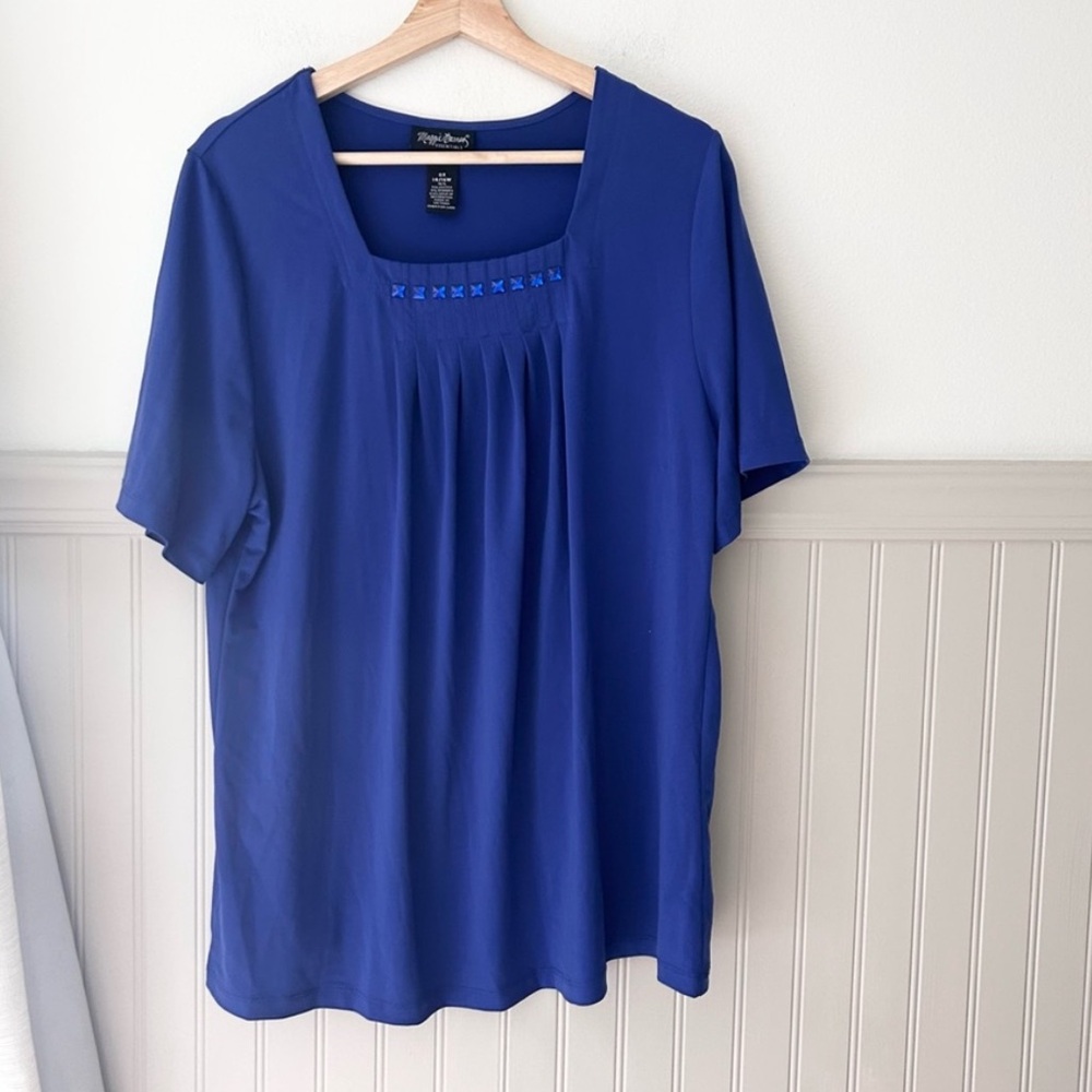 Maggie Barnes Royal Blue Blouse Size 14W